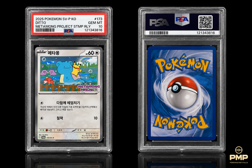 Pokemaster Pulls 2025 Korean Ditto 173/SV-P PSA 10 front and back