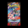 Pokémon Mega Evolution Chaos Rising booster pack on a black background
